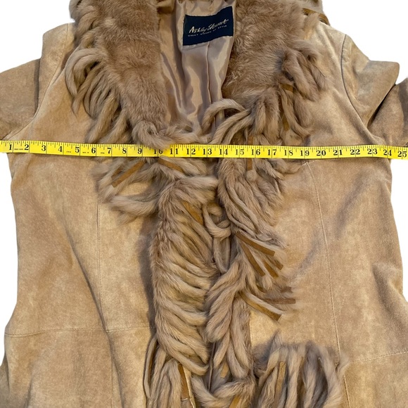 ASHLEY STEWART  | CAMEL FUR LEATHER COAT - Picture 14 of 16